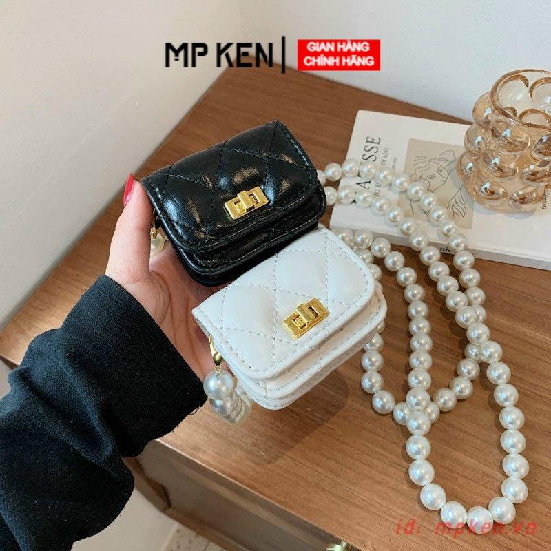 Túi xách nữ mini trần trám khóa xoay dây ngọc sang chảnh shop tuyển sỉ