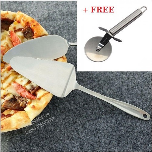 Bộ dao và 2 muỗng cắt chia bánh pizza