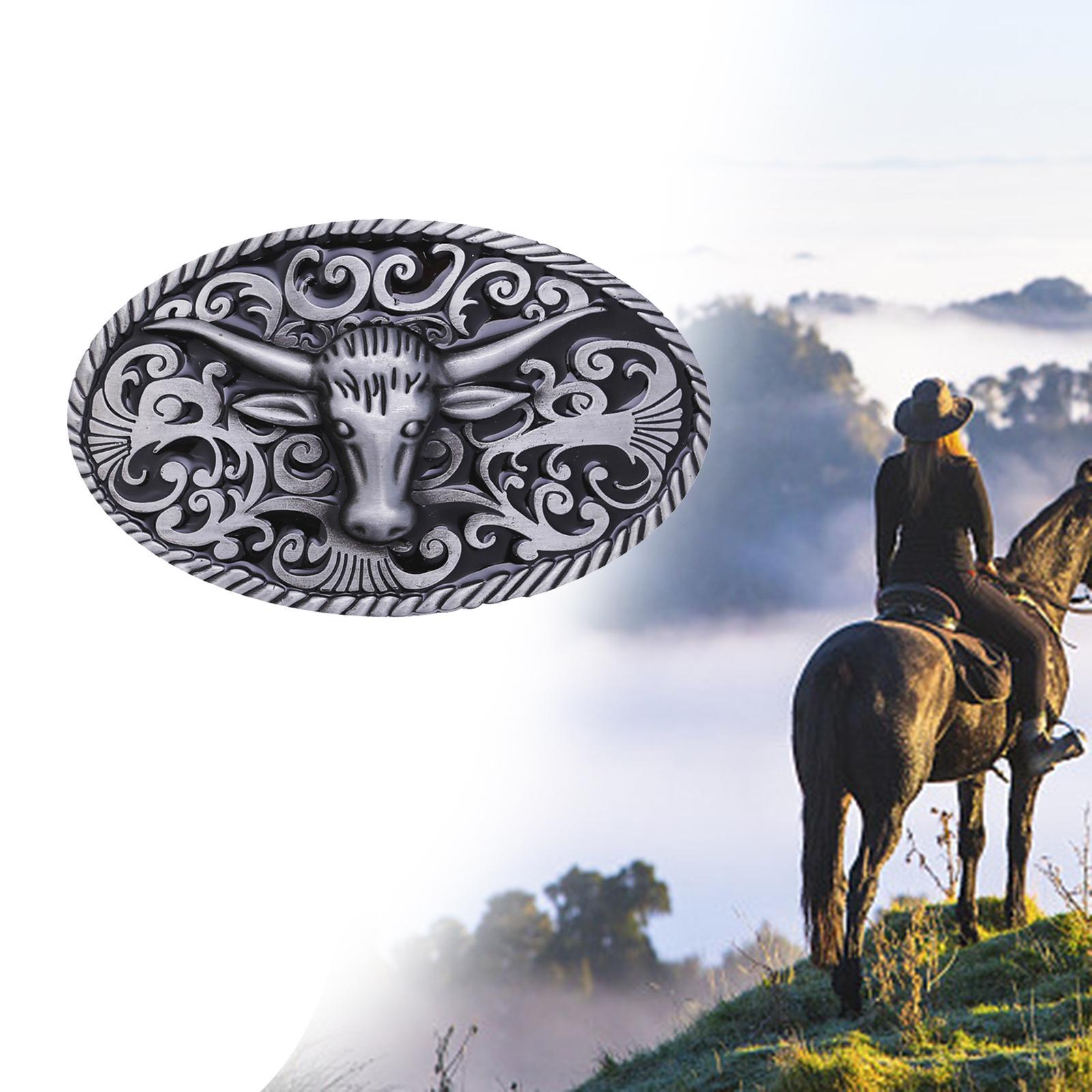 Retro Western Belt Buckle Cowboy Novelty Unique for Men Women Antique Fits Belt