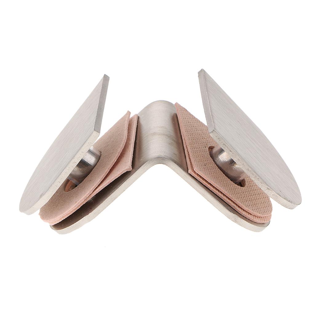 2pcs Stainless Steel Shower Glass Door Panel Fixed Clips  90 Degree 2-side