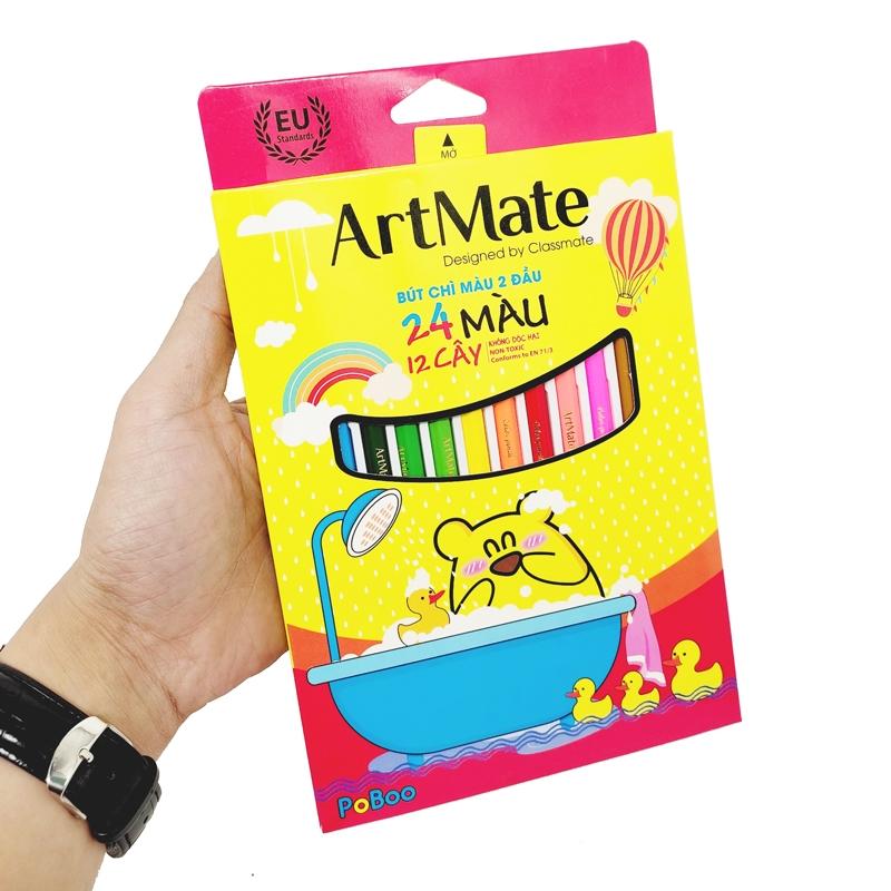 Hộp 12 Bút Chì Màu 2 Đầu 24 Màu - ArtMate AM-CL303