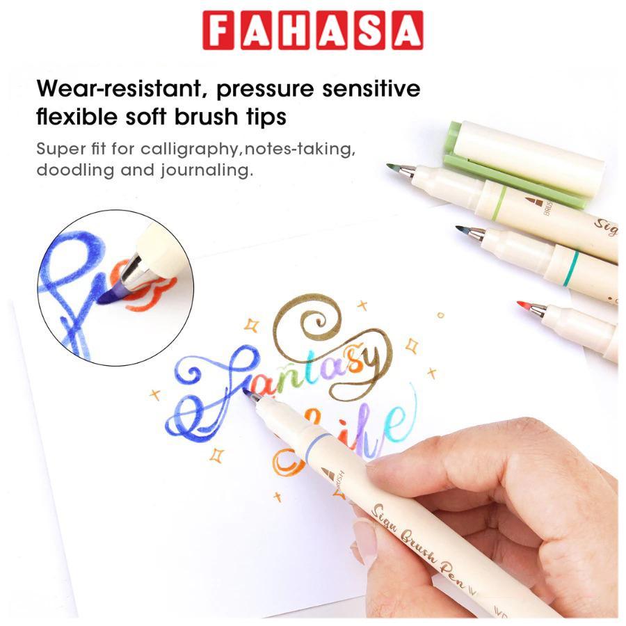 Bút Lông Brush Sign Pen 1 mm - Luyện Calligraphy - Thư Pháp - Writech W827 - Maple