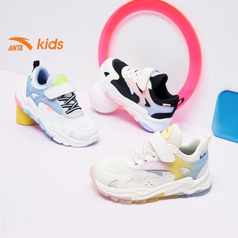 Giày thời trang bé gái Anta Kids quai dán tiện lợi, upper mặt lưới thoáng khí W332139921