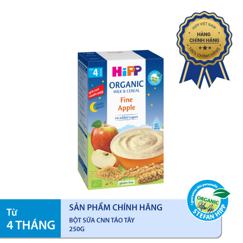 Bột ăn dặm dinh dưỡng Sữa, Chúc ngủ ngon táo tây HiPP Organic 250g