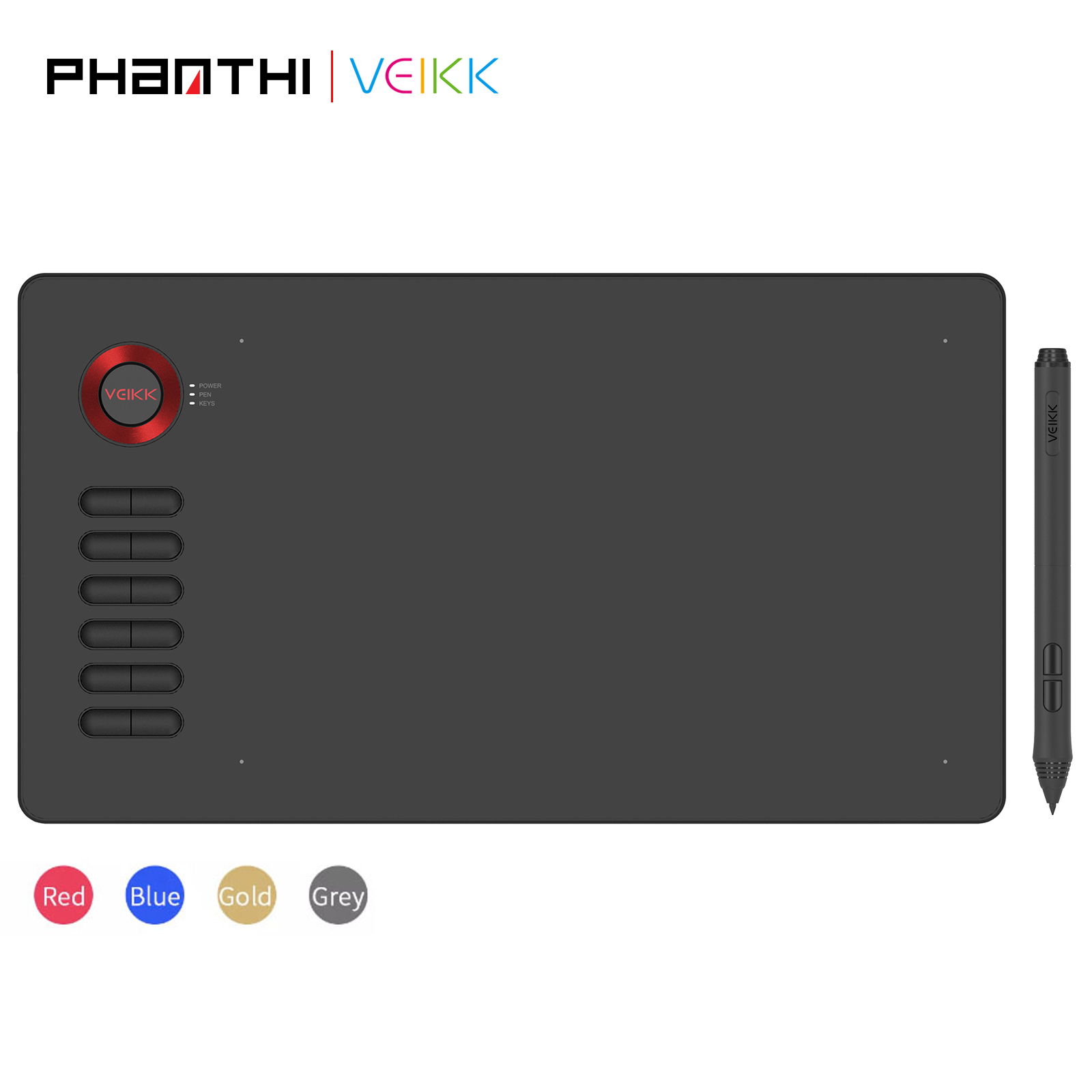 Bảng Vẽ Điện Tử VEIKK A15 Android 12 Phím Tắt Bút Không Sạc - Hàng Chính Hãng