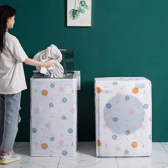 Áo trùm máy giặt loại đẹp - máy 6-8kg - vỏ bọc máy giặt cửa đứng chống thấm Duashop