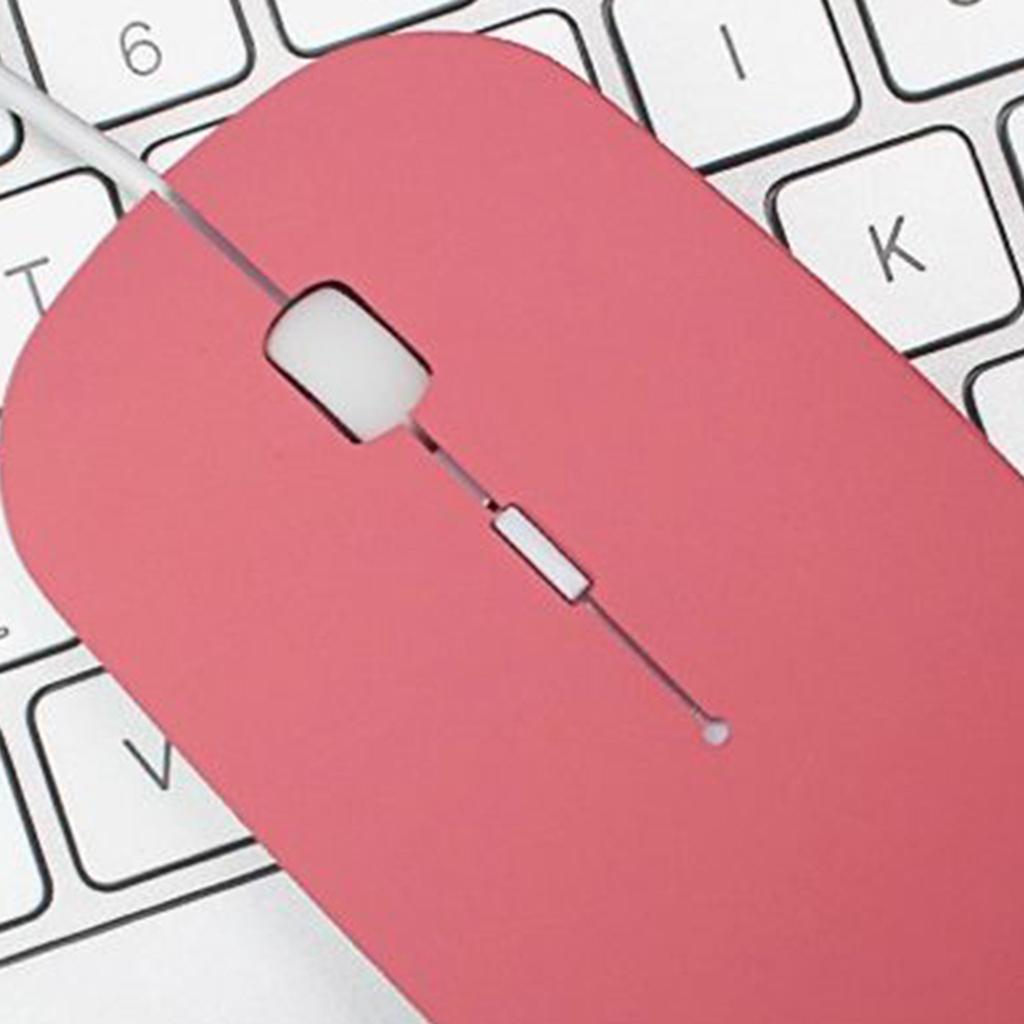 Ultra Thin Slim USB Optical Wired Mouse for PC Laptop Windows Macbook-Pink