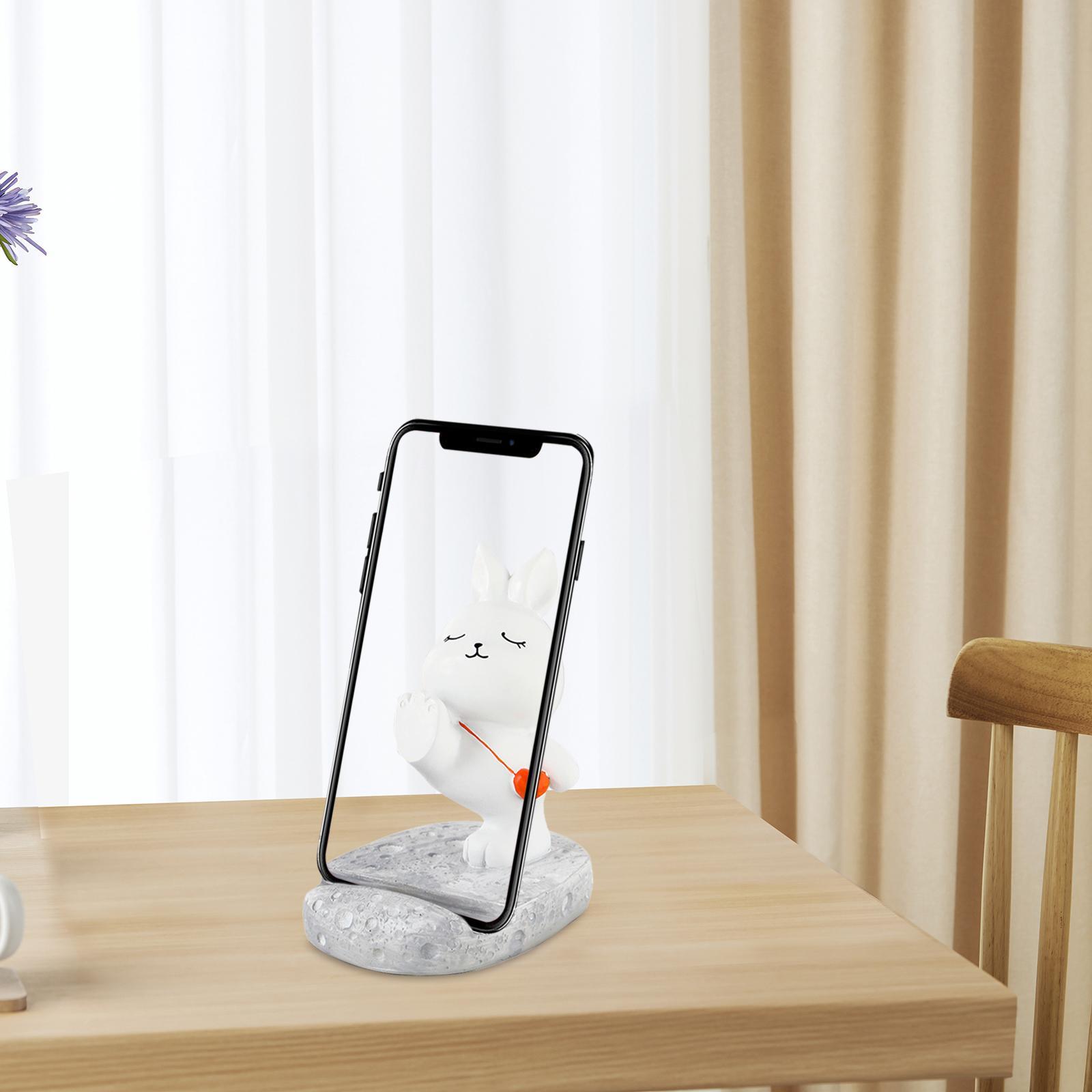 Rabbit Desktop Phone Holder Cradle Anti Slip Bracket Cute Support Ornaments for Office