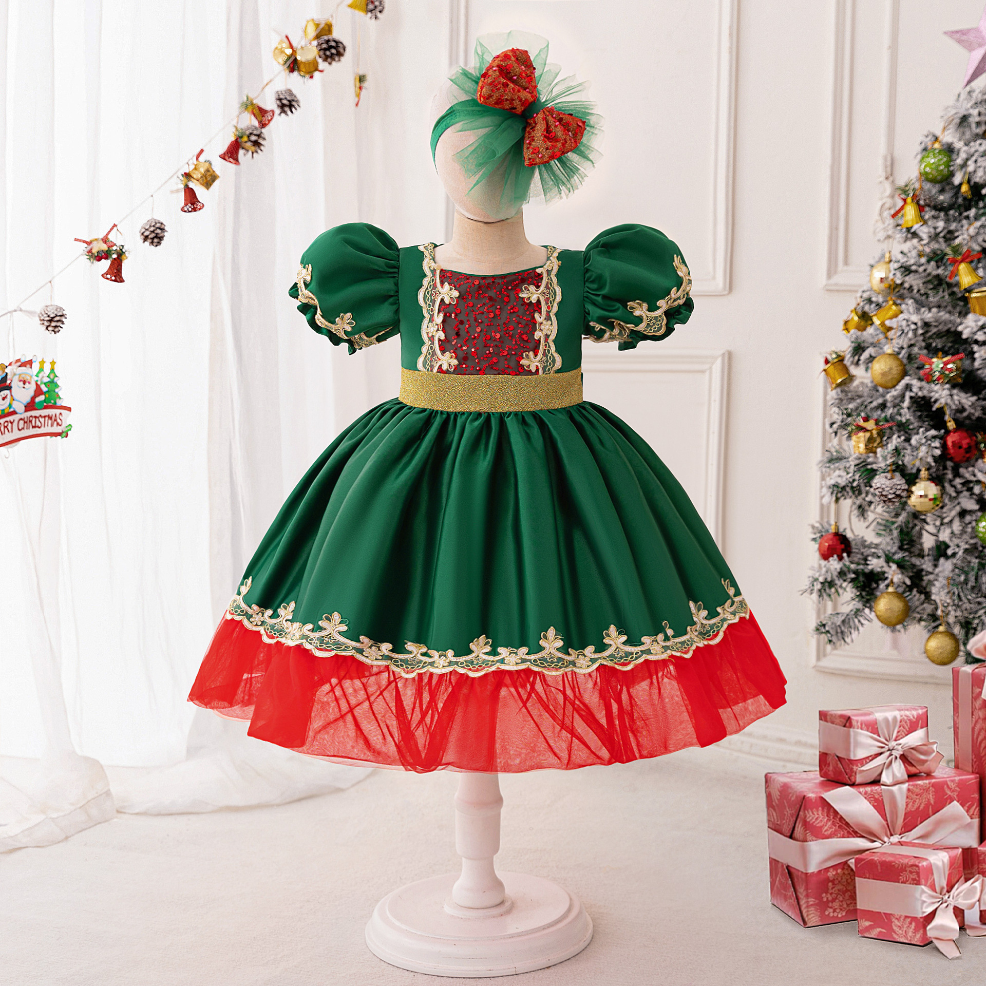 Đầm váy công chúa cho bé gái diện noel giáng sinh lễ tết năm mới