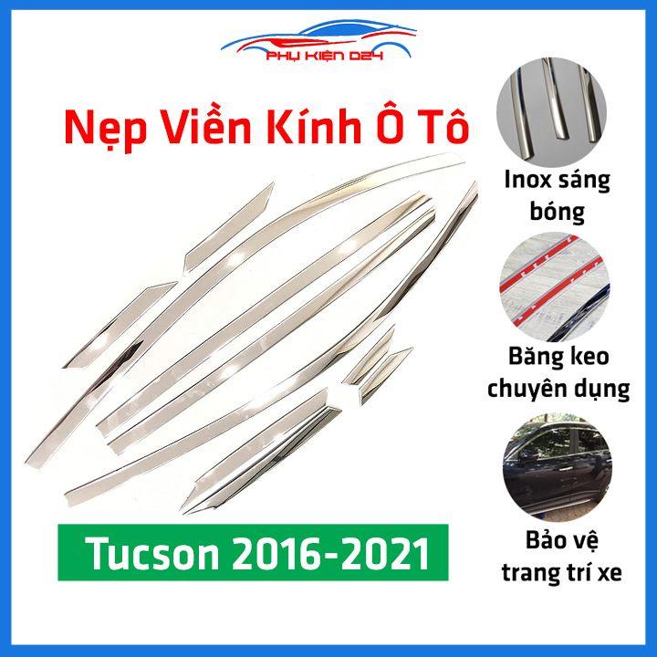 Bộ nẹp viền cong kính Inox Cho Hyundai Tucson 2016-2021