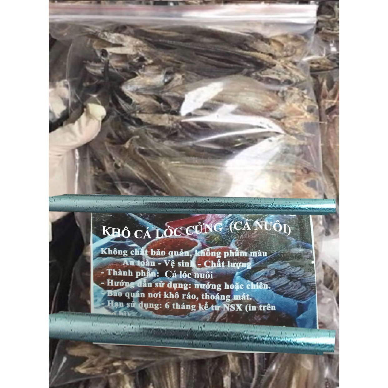 500Gr khô cá lóc cửng - cá nuôi - hút chân không