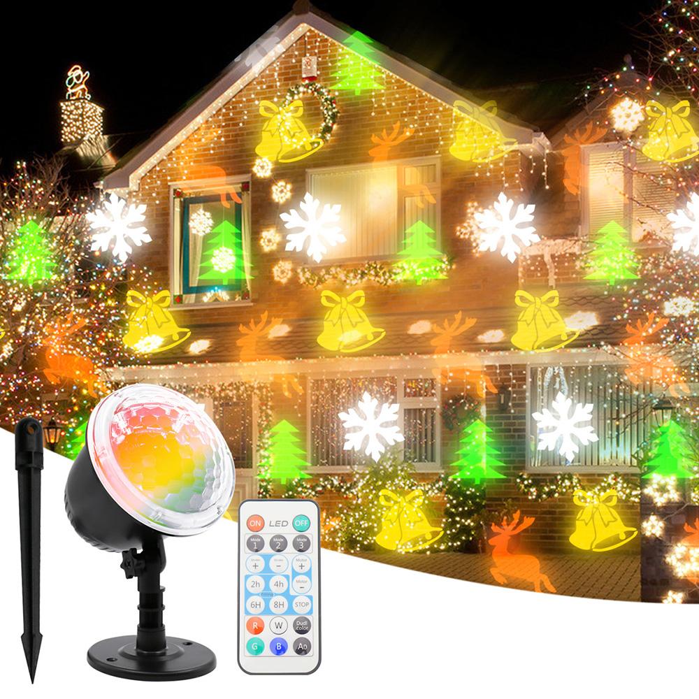 AC100-240V 7.5W Christmas Halloween   Theme Projection Lamp Christmas Day   Decoration Lawn Courtyard Projection Lamp