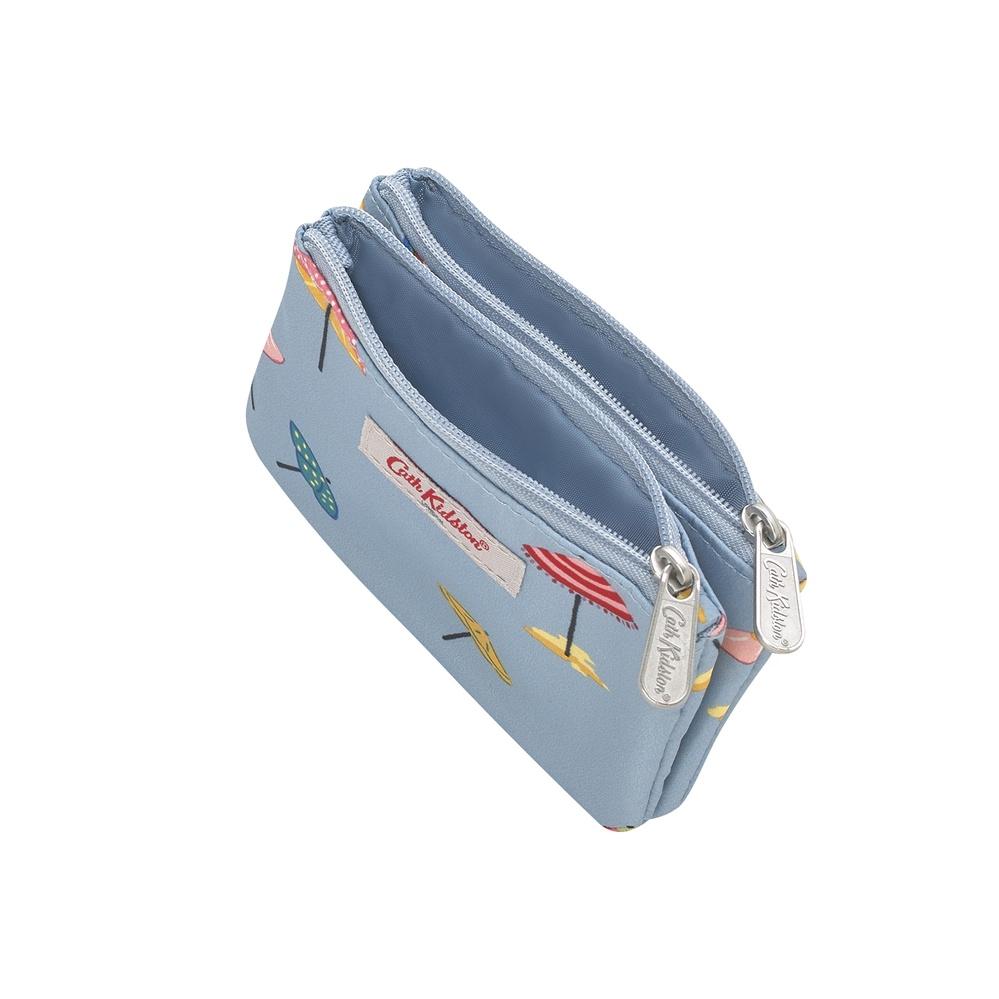 Cath Kidston - Ví cầm tay Double Pocket Purse Sunny Parasols - 1002782 - Light Blue