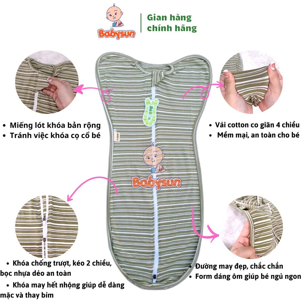 Nhộng chũn cho bé sơ sinh BabySun, quấn chũn ủ kén cho bé ngủ ngon, sâu giấc, giảm giật mình, thoáng khí SALE 4-4