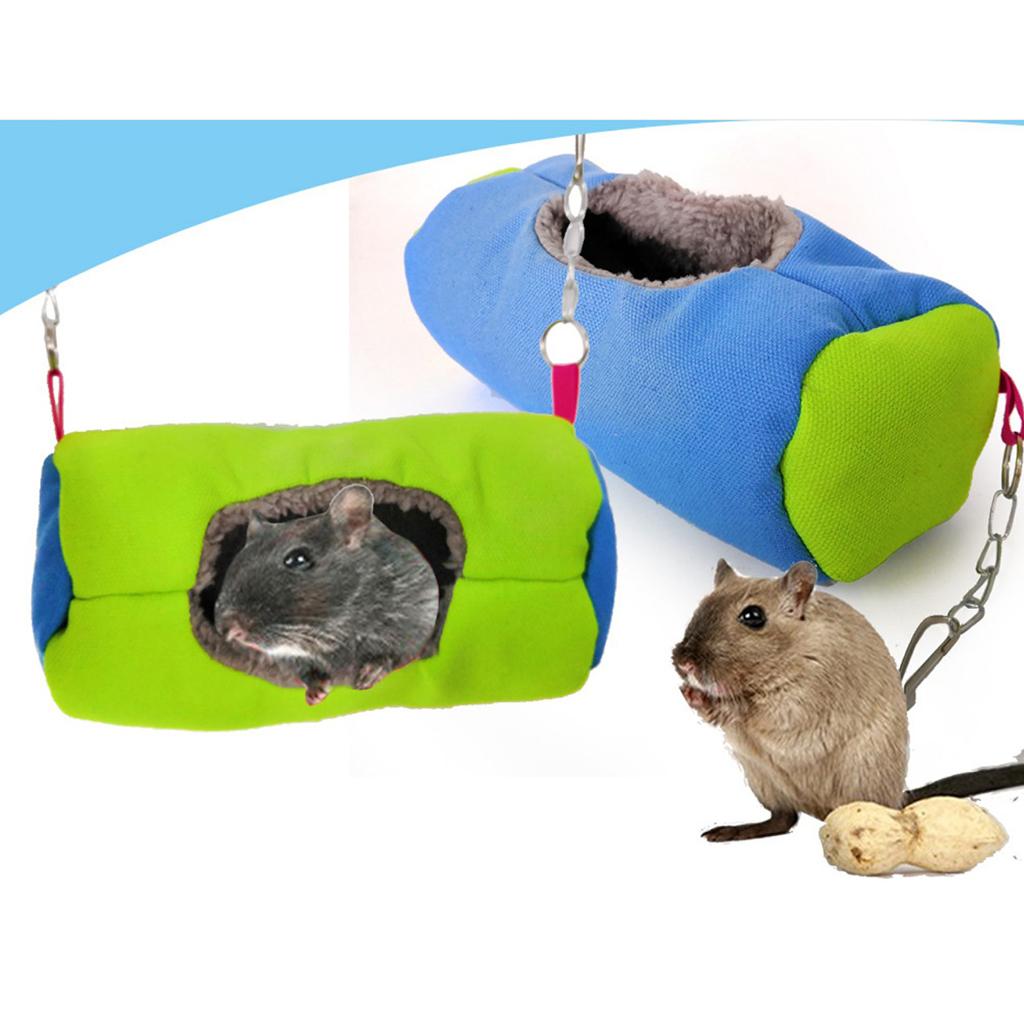 Small Animal Sleep Tube Hanging Cozy Bed Pet House Cage Hammock Cave Hut Winter