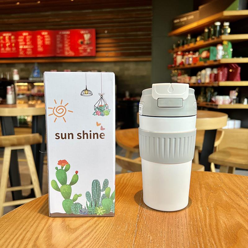 Đảm Bảo Chất Lượng Mới Đôi Uống Cốc Cách Nhiệt Inox 304 Thời Trang Hút Chân Không Đi Kèm Xe Di Động Cà Phê Có Ống Hút