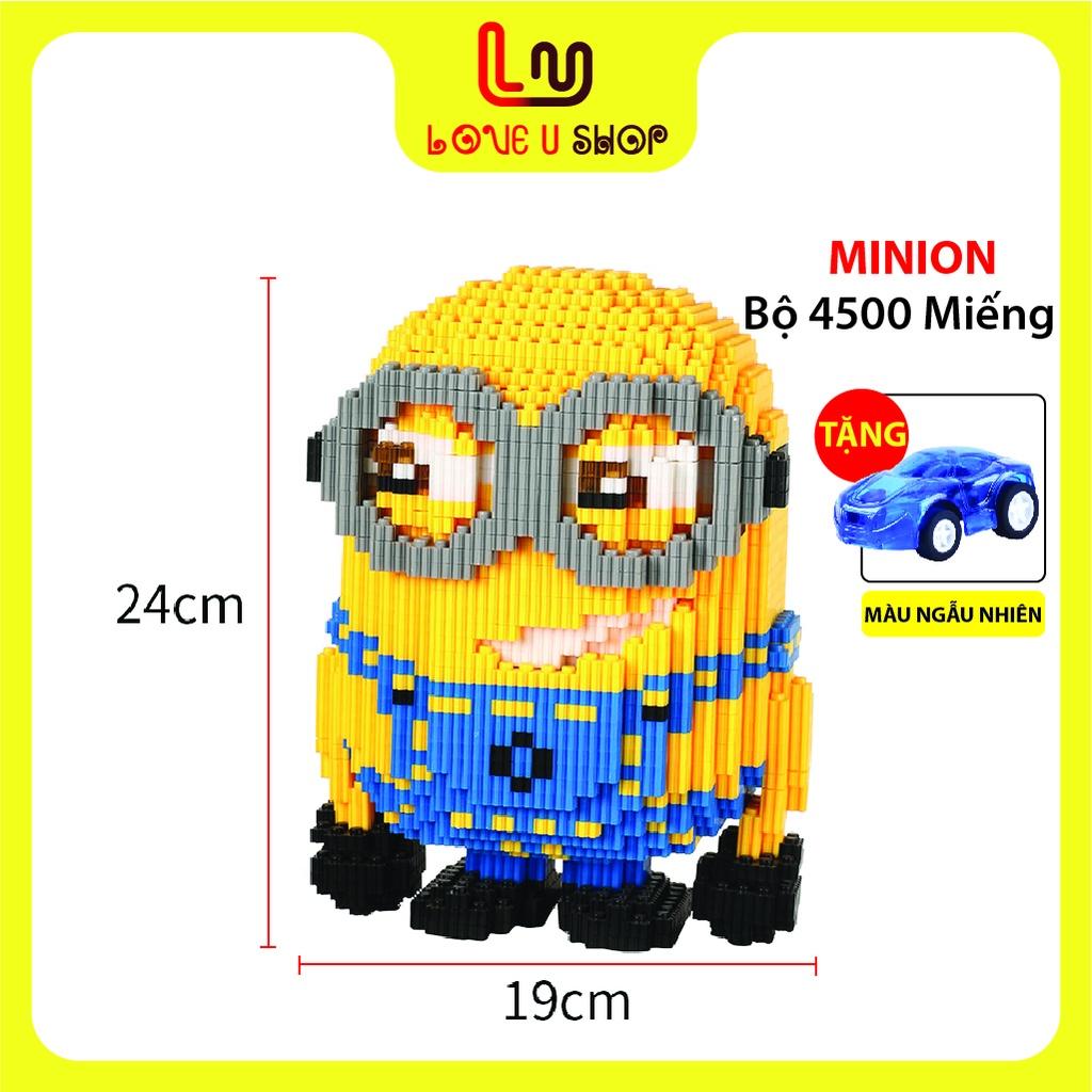 Đồ chơi lắp ráp 3D mô hình minion cỡ đại bộ 4500 miếng tặng kèm xe mô hình ngẫu nhiên