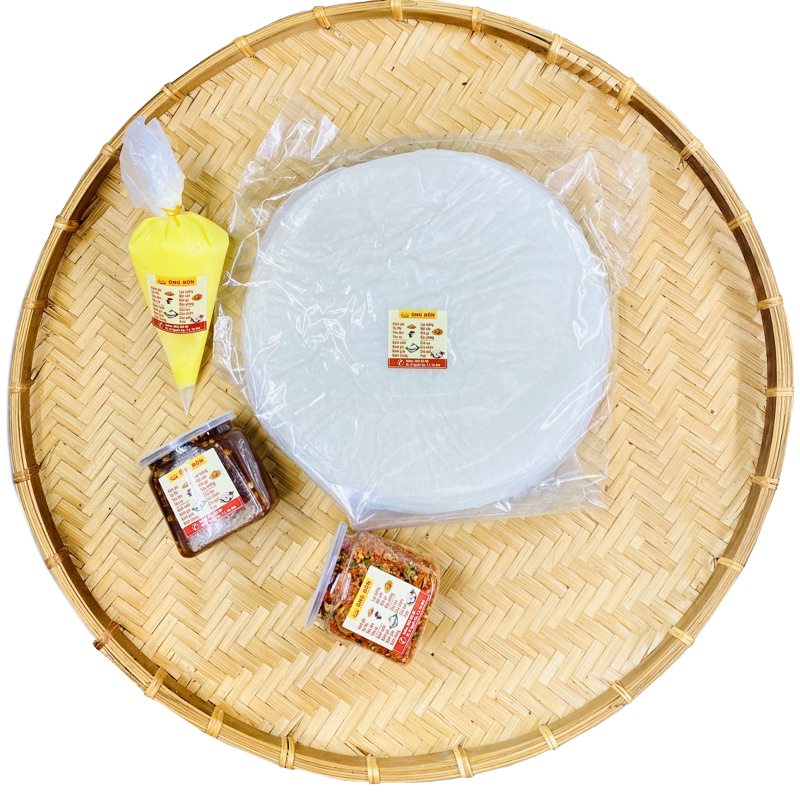 Combo Bánh Tráng Phơi Sương 250g - 120ml Muối Tôm Hành Phi - 120ml Mắm Me Chua Cay(Tặng Bơ)