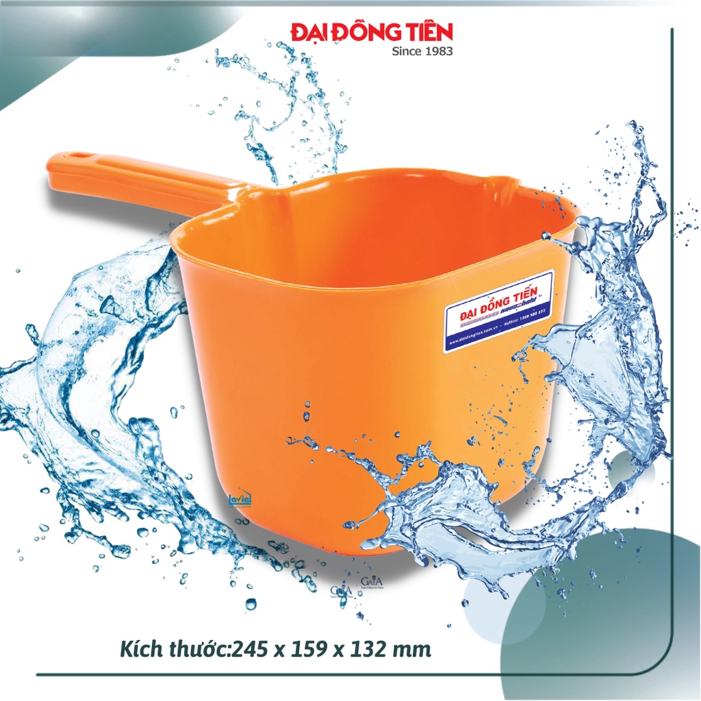 Ca nhựa múc nước phòng tắm cán dài 1450ml KT  24.5 x 15.9 x 13.2 cm Đại Đồng Tiến tiện tích gia đình