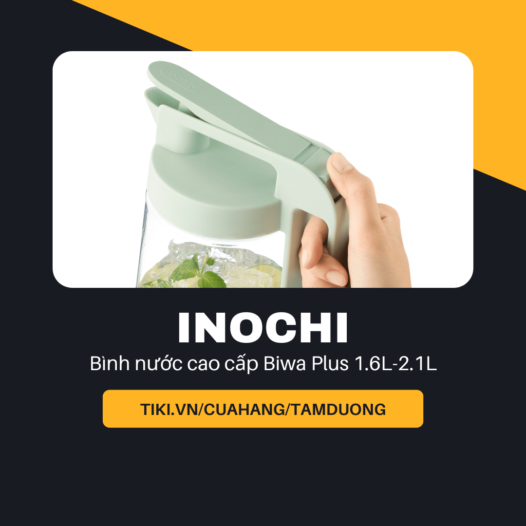 Bình nước cao cấp Inochi Biwa Plus 1.6L-2.1L (giao màu ngẫu nhiên)