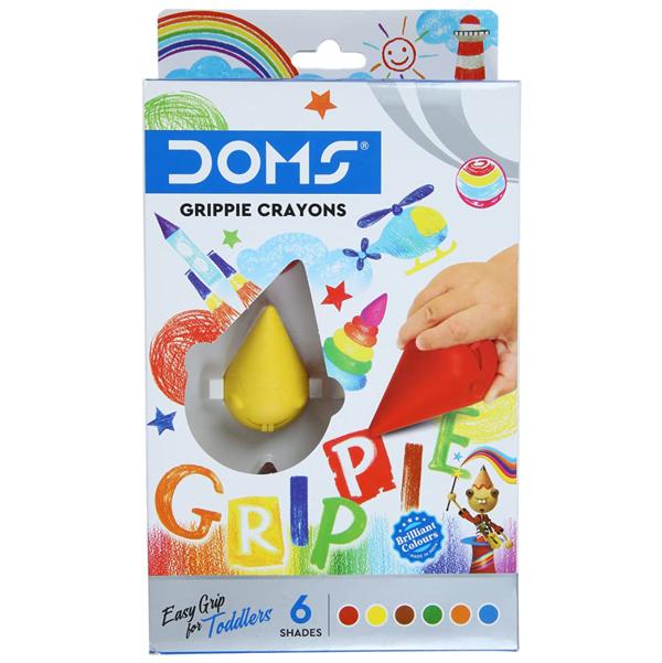 Hộp 6 Bút Sáp Màu Grippie - DOMS 8354