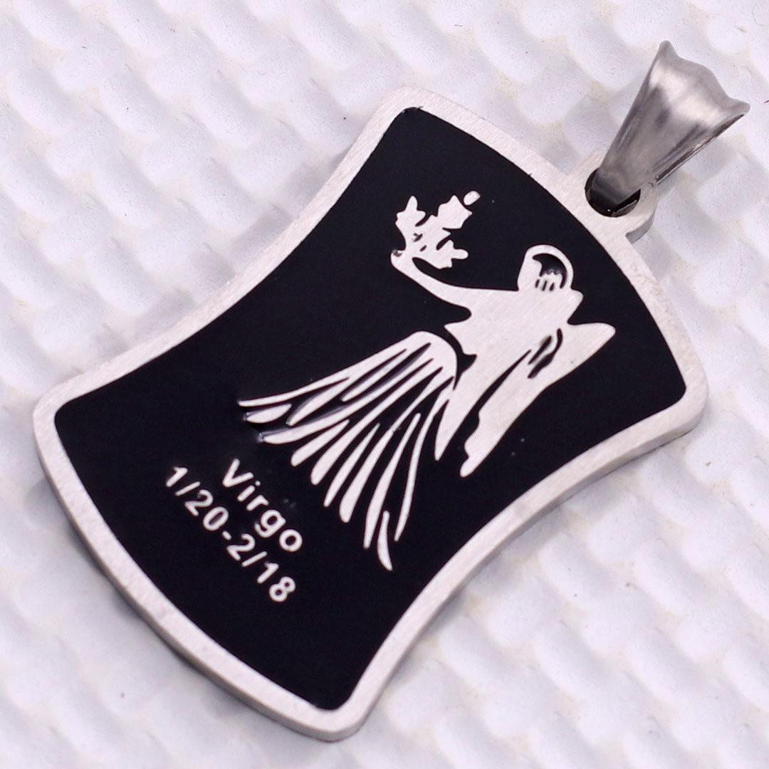 Mặt dây chuyền cung Xử Nữ - Virgo inox kèm dây chuyền inox, Cung hoàng đạo