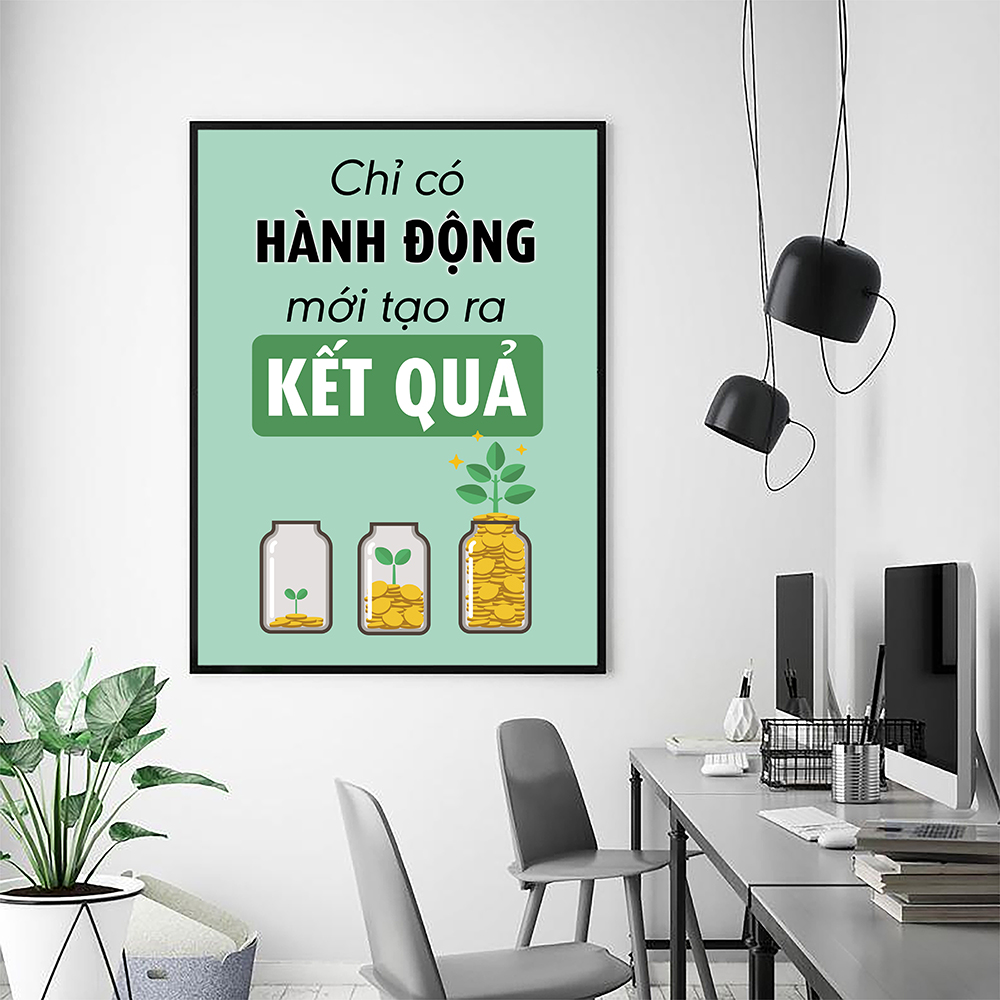 Tranh động lực Chỉ có hành động mới tạo ra kết quả-Model: AZ1-0499
