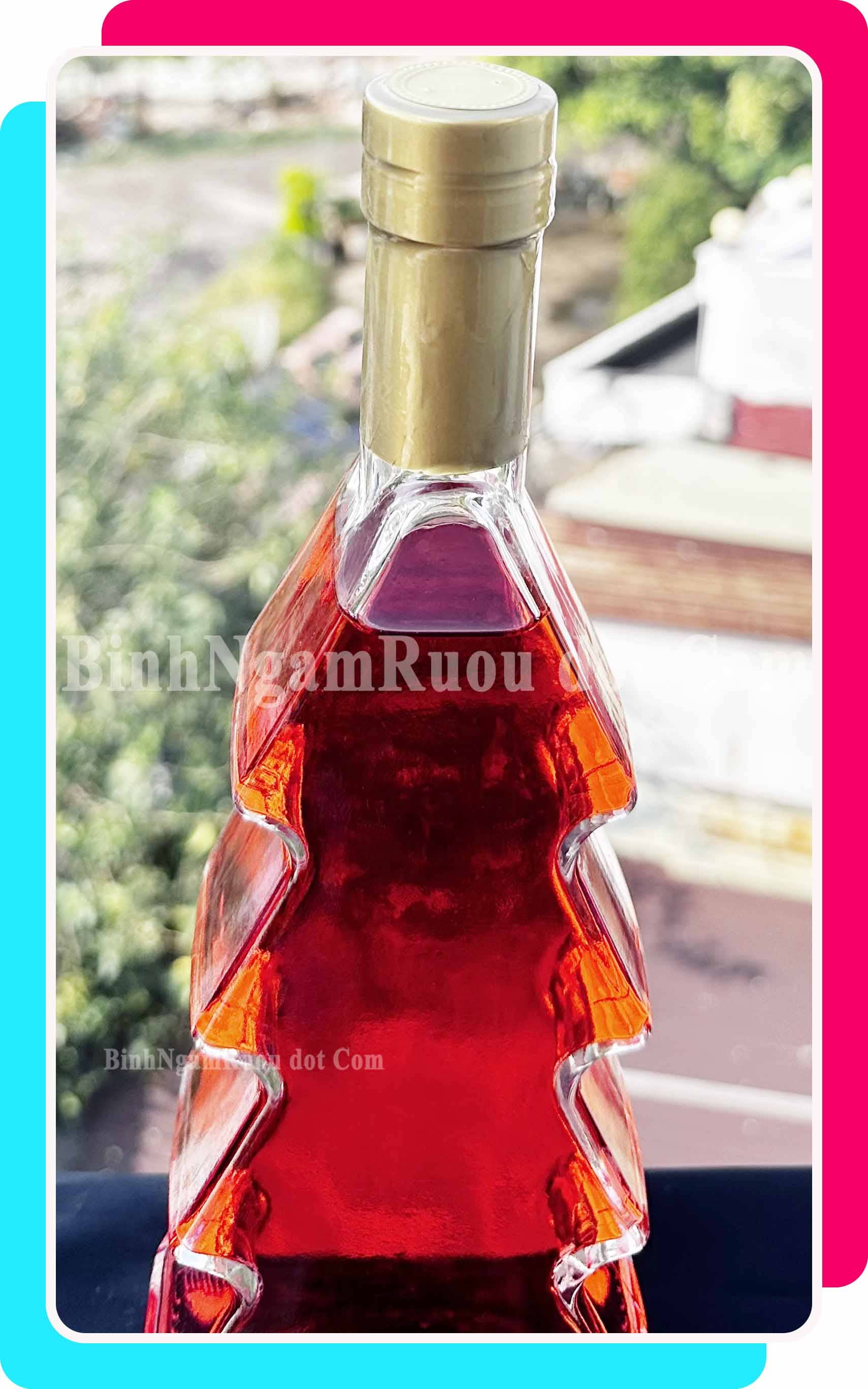 [Mua 5 Tặng 1 ] C31 Chai Đựng Rượu Dáng Cây Thông 500ml - Đẹp Cao Cấp - Nắp Kín Thủy Tinh Trong - Tặng Biếu Sang Trọng