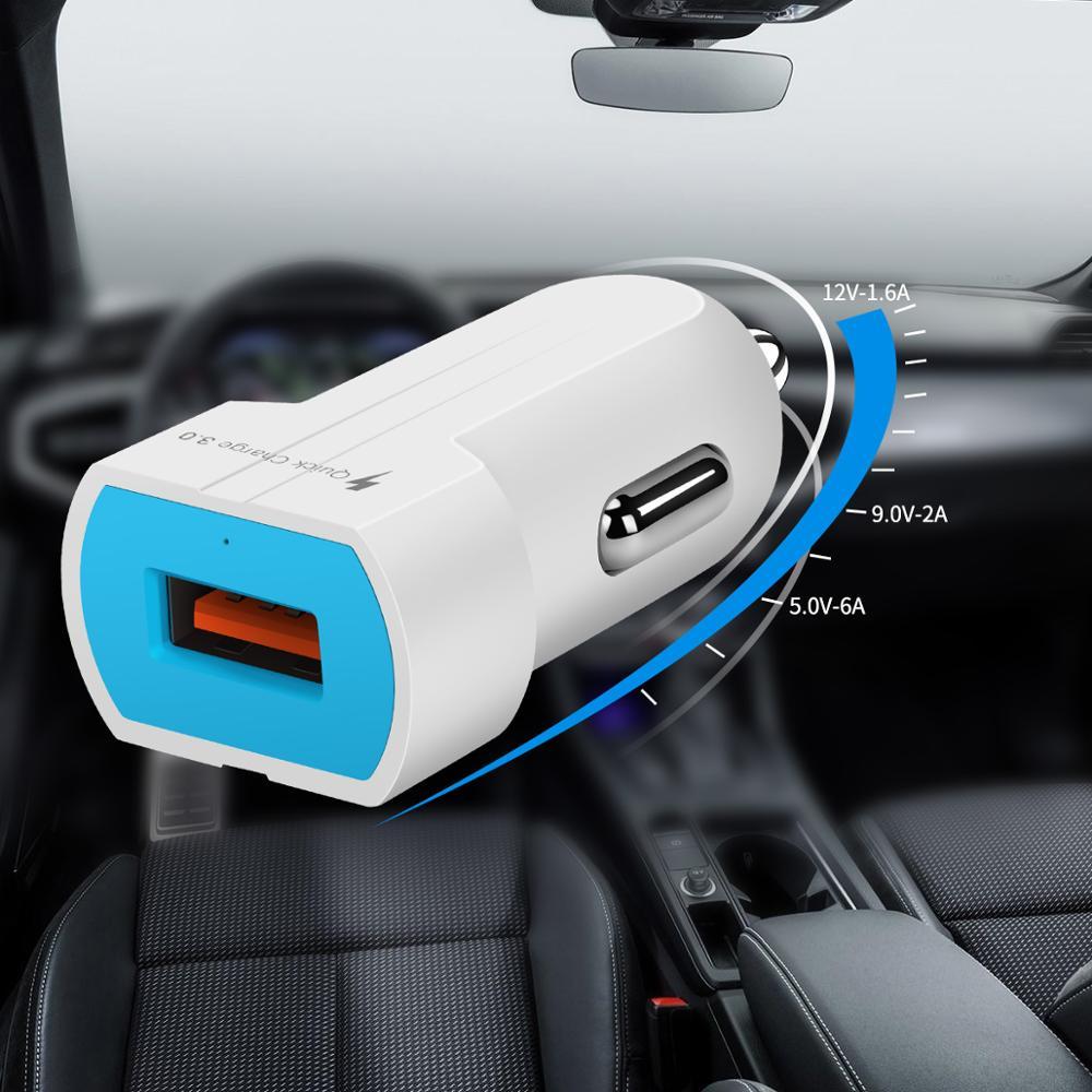 Sạc nhanh 3.0 Bộ sạc xe USB đơn QC3.0 Bộ sạc nhanh USB Sạc nhanh cho điện thoại di động 5V 2.4A Bộ sạc xe nhỏ cho iPhone