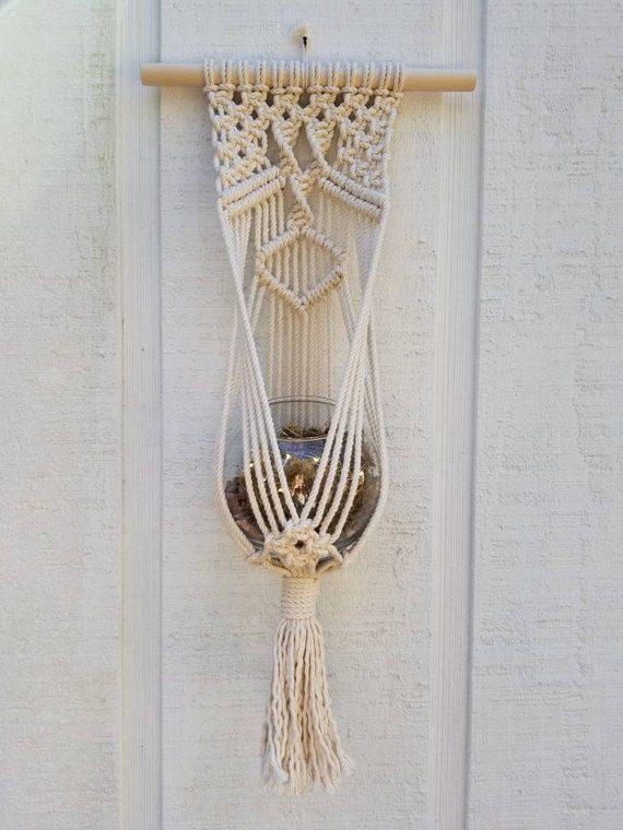 dây macrame trang trí bình lọ hoa chậu cây cảnh