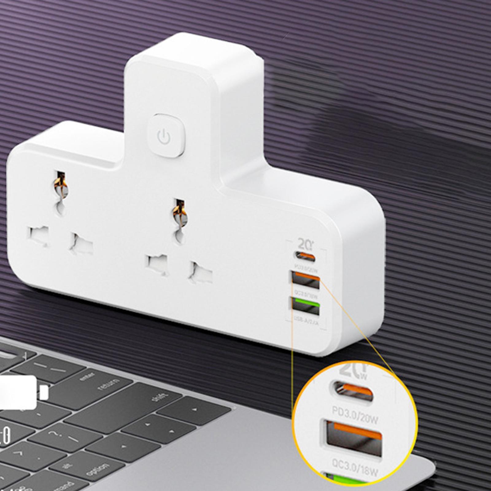 Electrical Sockets Outlet Extender with USB Ports for Office Home Desktop