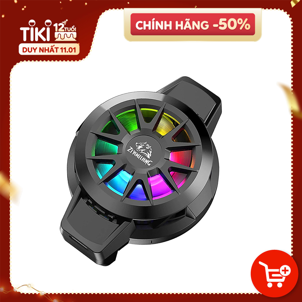 Quạt Tản Nhiệt Điện Thoại ZIYOULANG Z1 Có Sò Lạnh Dùng Cho Game Thủ Led RGB - Hàng Chính Hãng