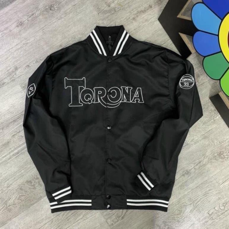 Áo khoác dù bomber unisex form rộng TORONA bóng chày nam nữ thời trang kim gia