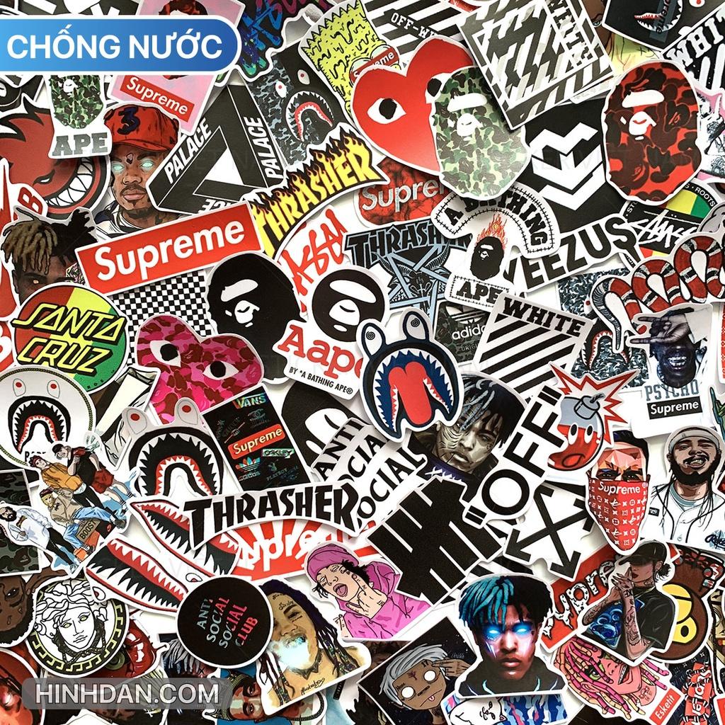 Sticker Hypebeast Bape Offwhite - Dán Trang Trí - Chất Liệu PVC Cán Màng Chất Lượng Cao Chống Nước, Chống Nắng, Không Bong Tróc Phai Màu
