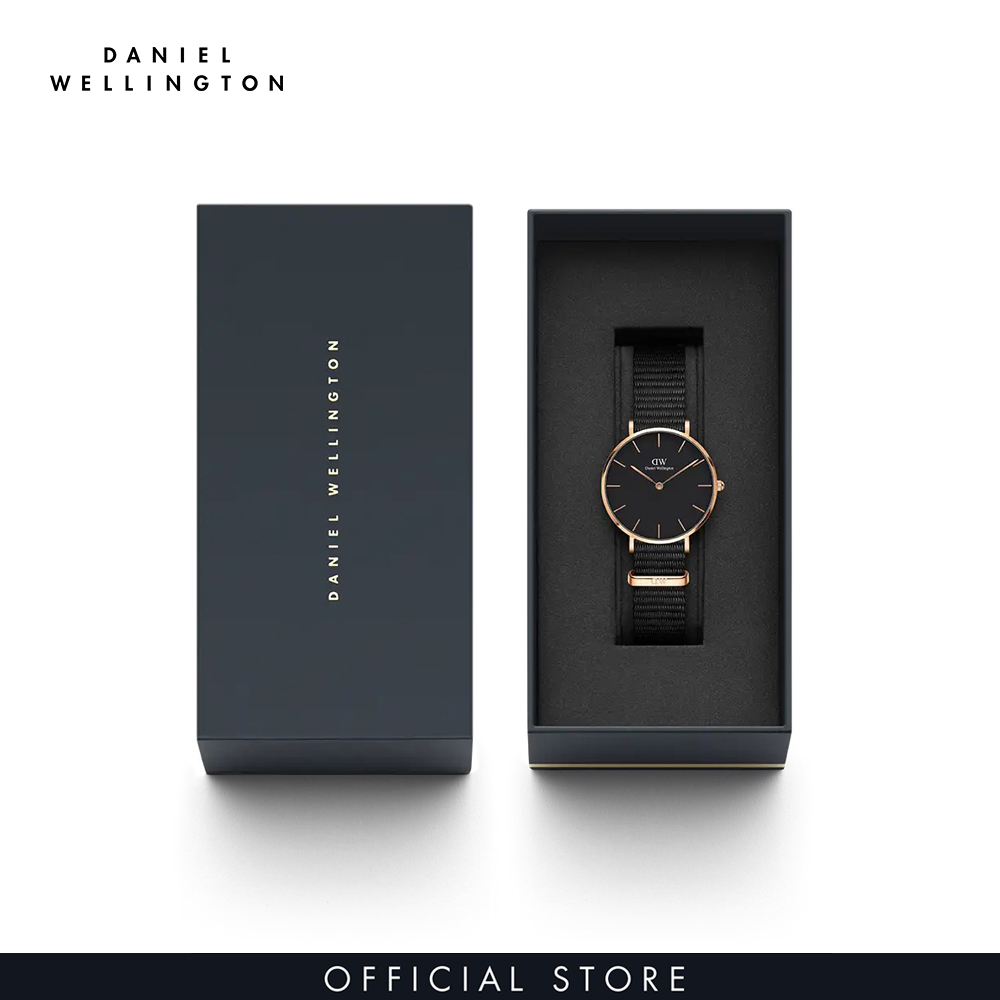 Đồng hồ Nam Daniel Wellington dây da - Petite 32 Cornwall RG Black 32mm DW00100215