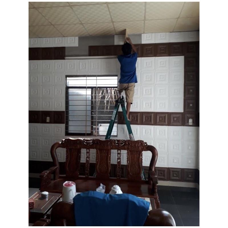 Xốp dán tường giả da cao cấp dầy 8 mm khổ 60 x 60 cm