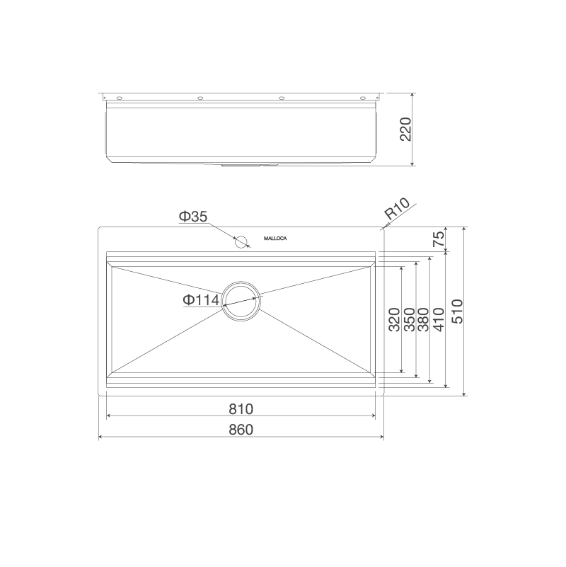 Chậu rửa chén Slide Malloca MS 861 - Hàng Chính Hãng