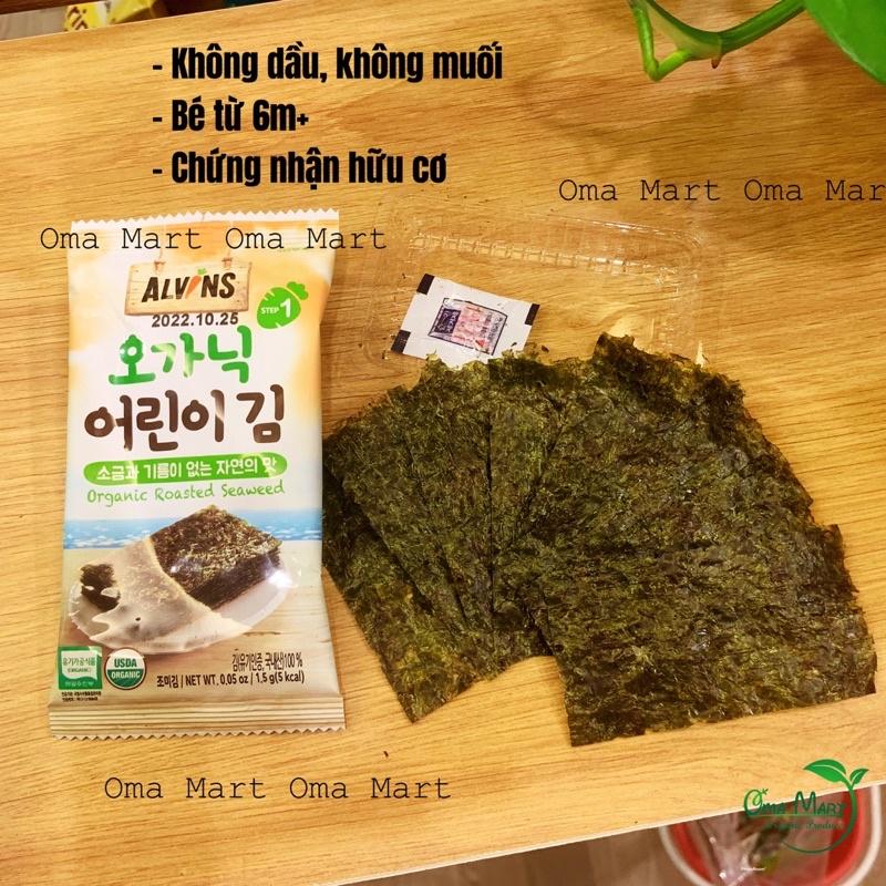 Rong biển hữu cơ tách muối cho bé Alvins 7m+