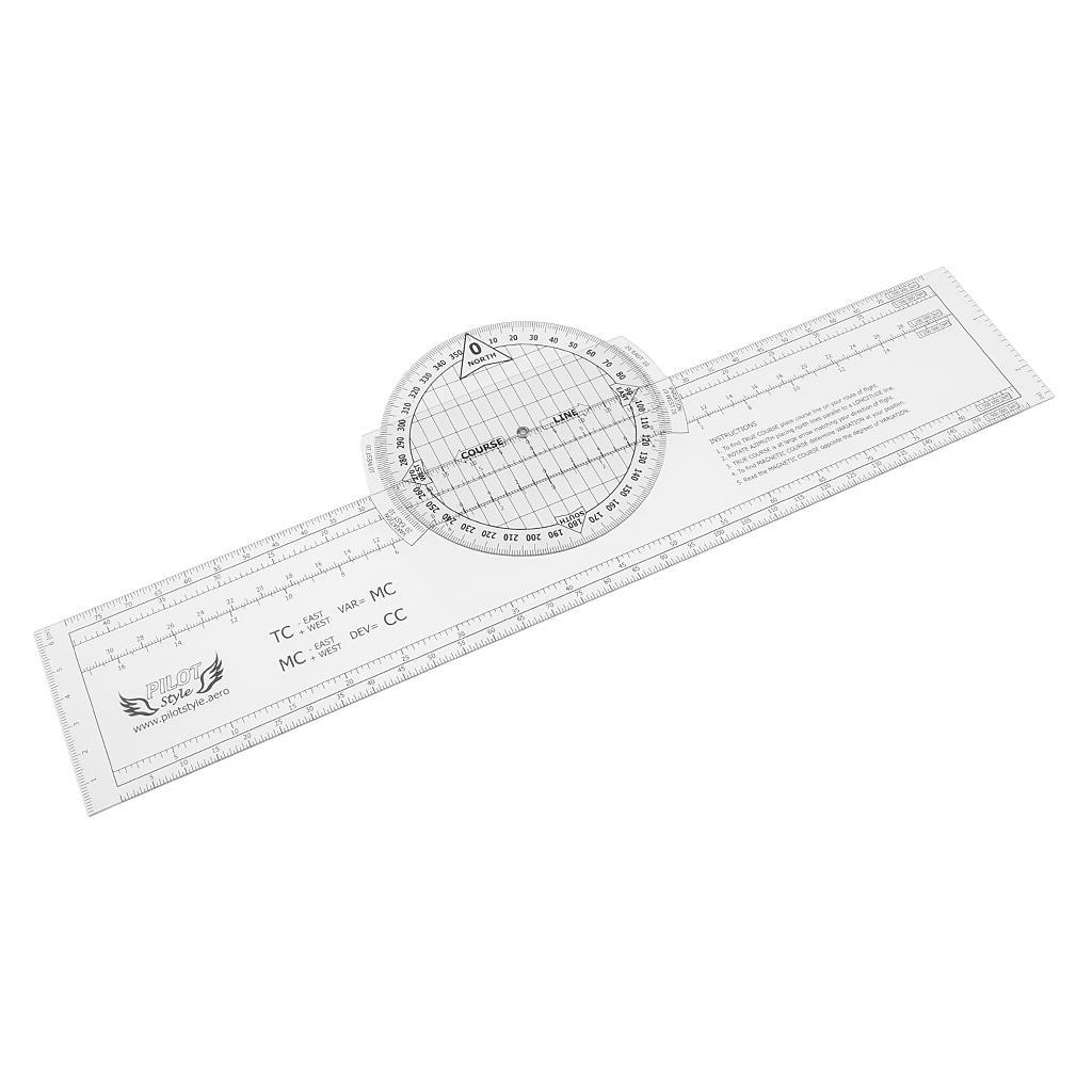 13.2''x 2.4'' Plastic Rotating Chart Plotter Ruler for Training Tools