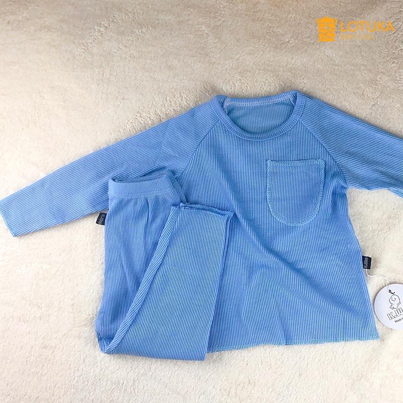 Quần áo trẻ em Kwoo chất Len Tăm Cao Cấp, Bộ thu đông cho bé gái bé trai nhiều màu sắc dễ thương từ 5-13kg