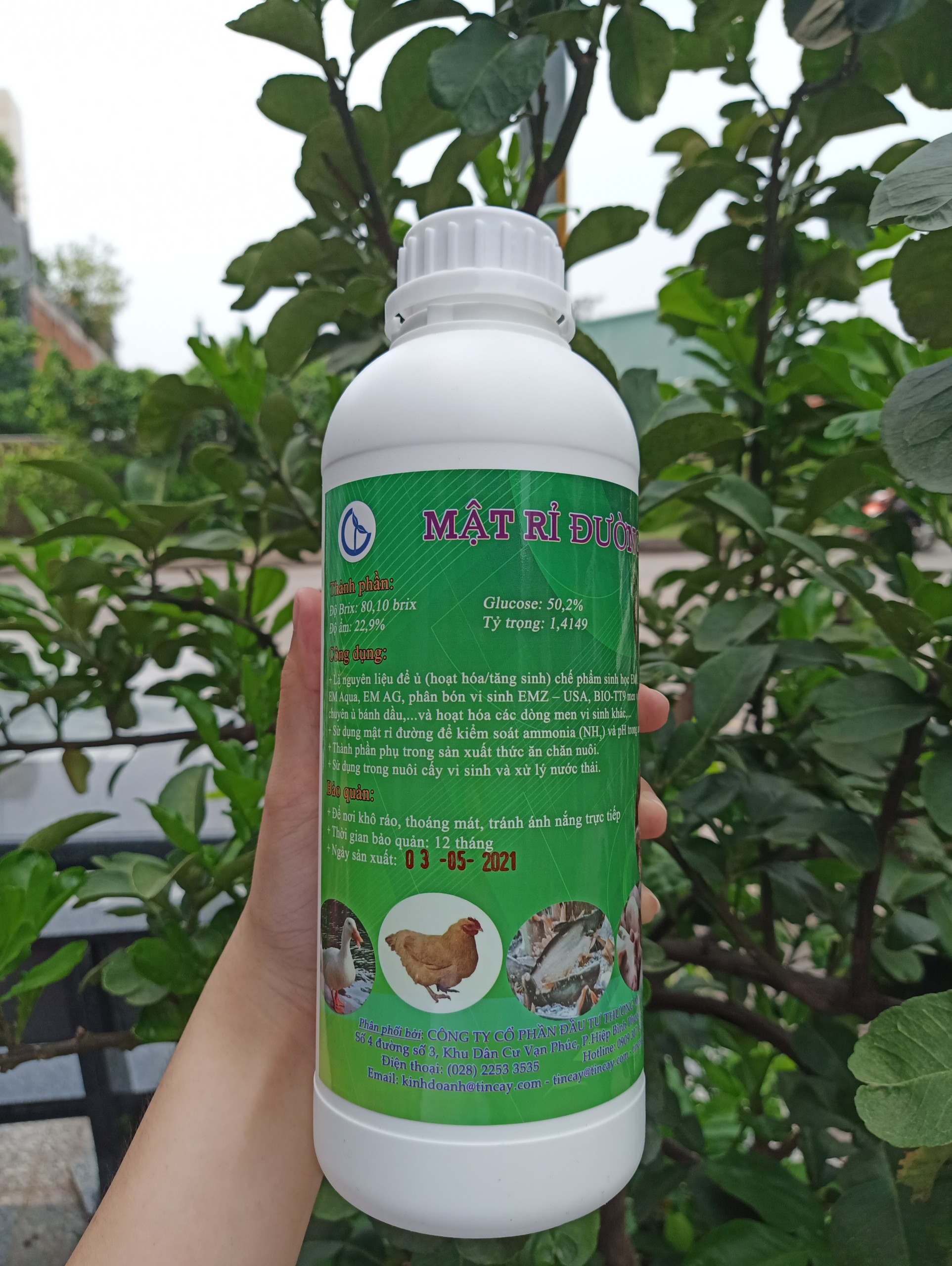 Combo 1 lít EM AQUA Và 1 lít Mật Rỉ Đường – Xử lý nước ao tôm cá