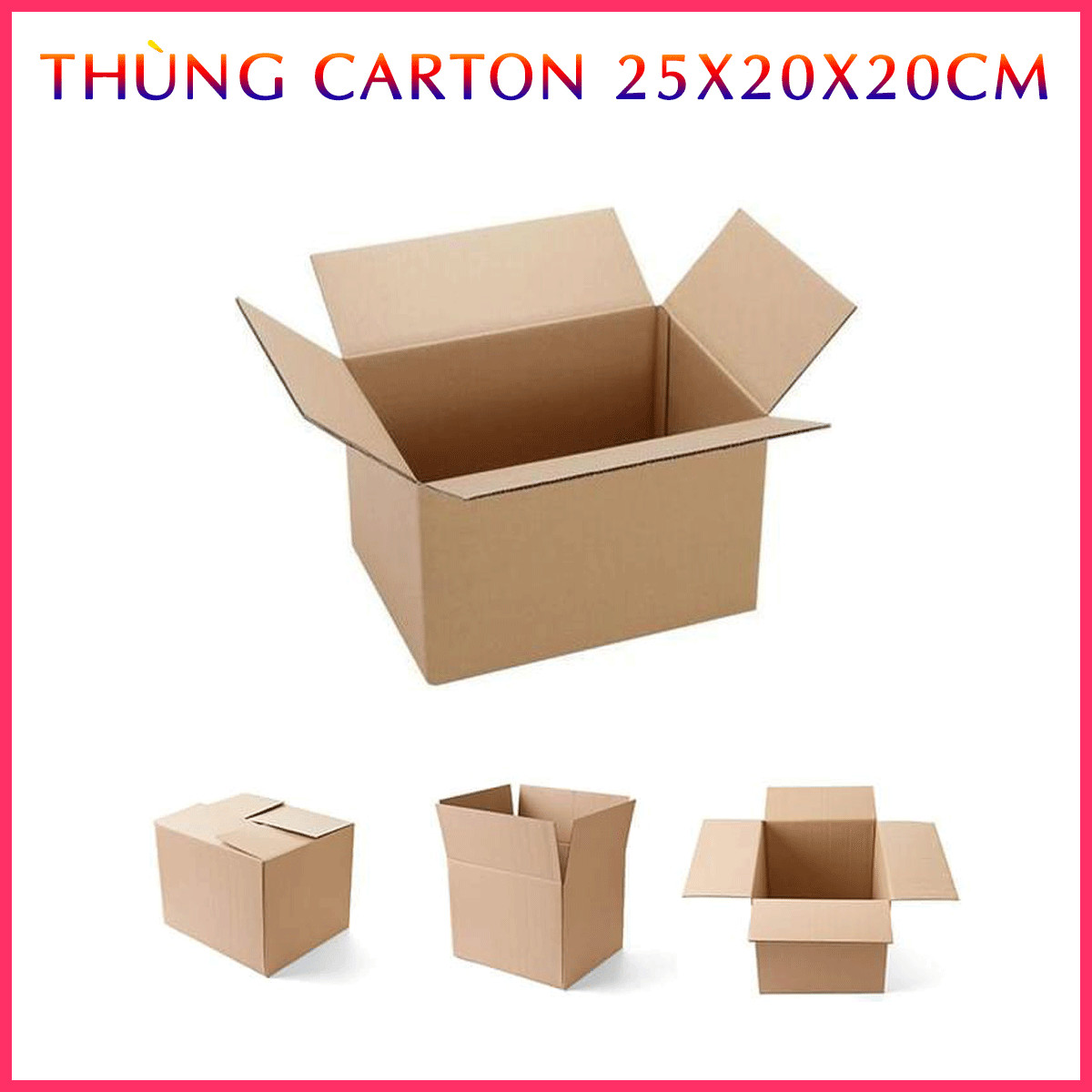 Bộ 10 Thùng Carton 25X20X20Cm Đóng Hàng Chịu Lực Tốt