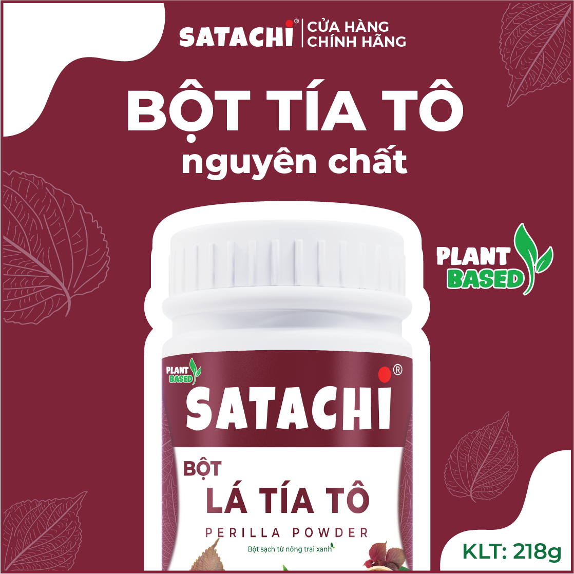 Bột Tía Tô SATACHI nguyên chất. Hỗ trợ điều trị bệnh gout, rối loạn mỡ máu, giải cảm, đẹp da. Hộp 218g