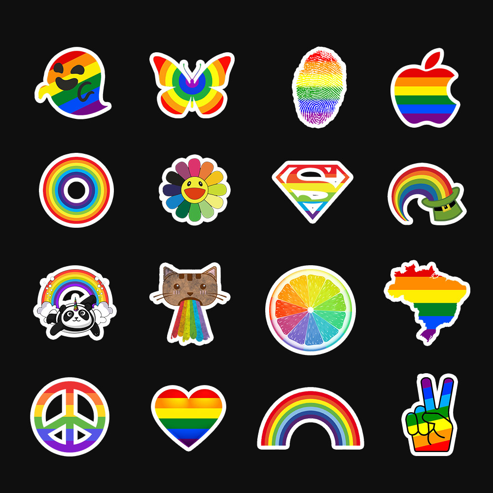 Sticker 50 miếng hình dán Rainbow - hàng nhập khẩu