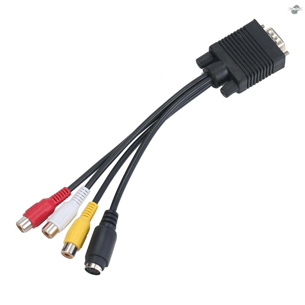 VGA to S-VIDEO 3 RCA TV AV Converter Cable Adapter 3 RCA Female Converter Cable VGA to Video TV Out S-Video AV Adapter