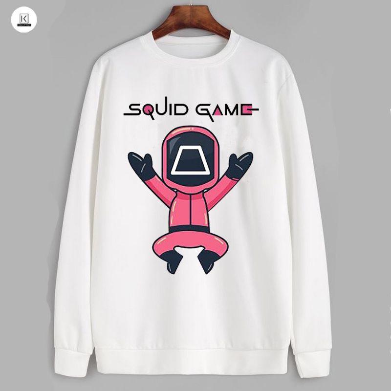 Áo sweater unisex hình Squid game5 có bigsize đến hơn 100kg vải nỉ bông dày mịn