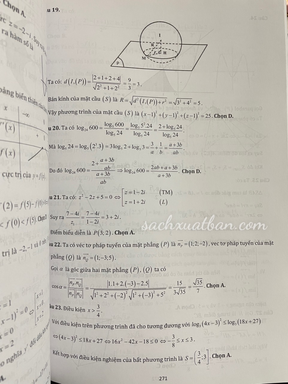 Sách Bộ Đề Minh Họa Luyện Thi THPT Quốc Gia Môn Toán