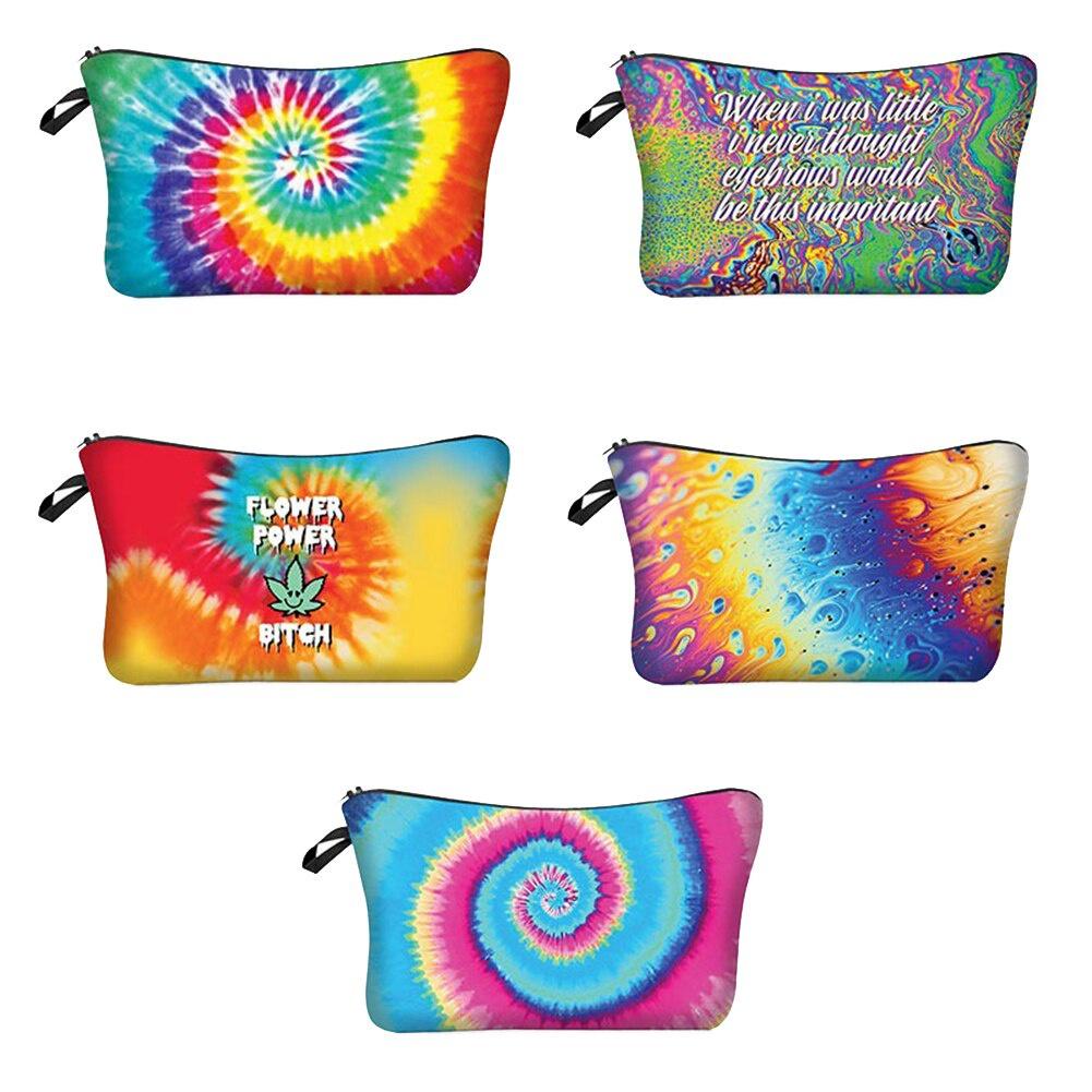 AA Cosmetic Bag Colorful Floral Print Makeup Bag Portable Multipurpose Storage Bag for Women