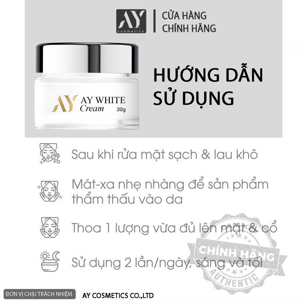 Kem AY WHITE cream ,Dưỡng Trắng da, mờ thâm nám năng tone 30g, thương hiệu AY cosmetics.8938545334026