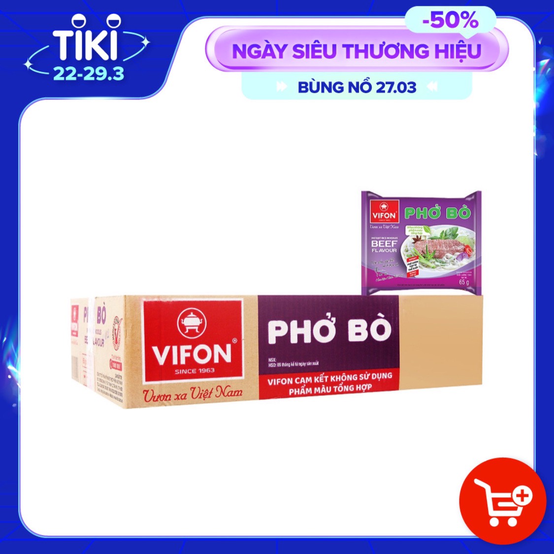 Thùng 30 gói phở bò Vifon 65g